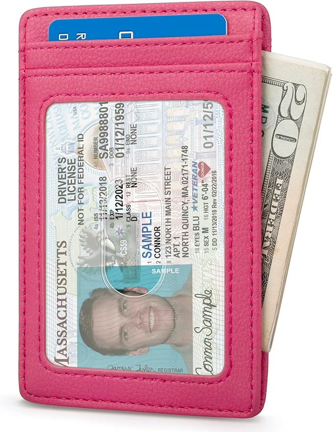 Buffway Mens Slim Wallet, Minimalist Thin Front Pocket Leather Credit Card Holder with RFID Blocking for Work Travel | Minimalist, Thin, Front Pocket, Credit Card Holder, RFID Blocking, for Work Travel