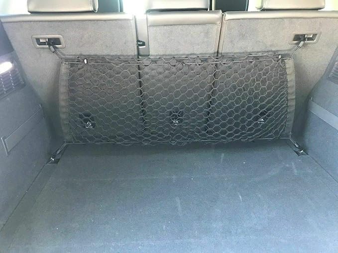 Rear Seats Trunk Organizer Cargo Net for Audi Q8 SQ8 2019-2025 – Envelope Style Cargo Net for SUV – Premium Mesh Car Trunk Organizer Vehicle Carrier Storage – Compatible with Audi Q8