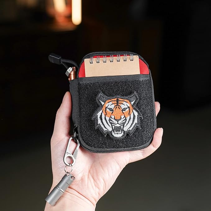 Sayram EDC Pouch, Pocket Organizer, Mighty Pouch for Men, EDC Bags with Patches, Small Tool Pouch with D-Ring