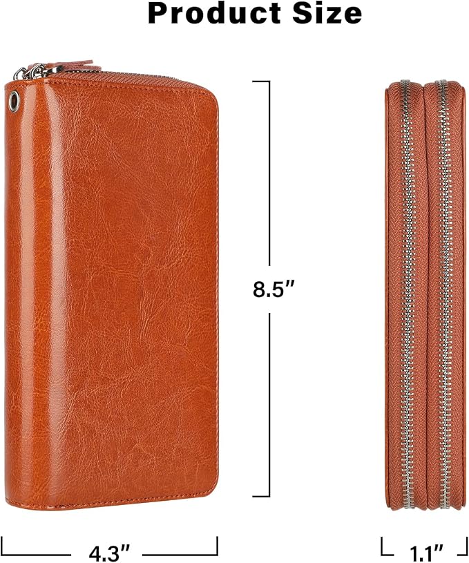 Lavemi Small Compact Women Wallet RFID Blocking Genuine Leather Bifold Purse with ID Windows