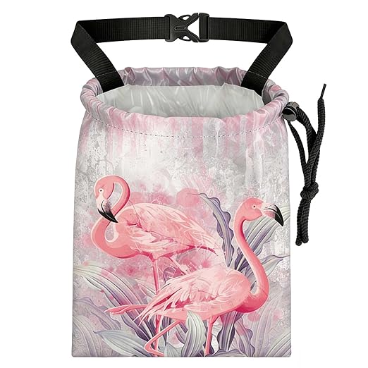 Flamingos Car Trash Bag - Waterproof Car Trash Bag Hanging Leakproof Car Garbage Bag - Washable Reusable Trash Bag for Car Interior Hanging Organizer Storage Vehicle Travelling Camping