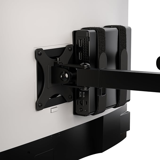 HumanCentric Universal Small Device VESA Mount for VESA Arms, Adjustable Strap Mount for Small Computers and Other Electronic Devices, Mounts On The Back of a Computer Monitor Using VESA Arm