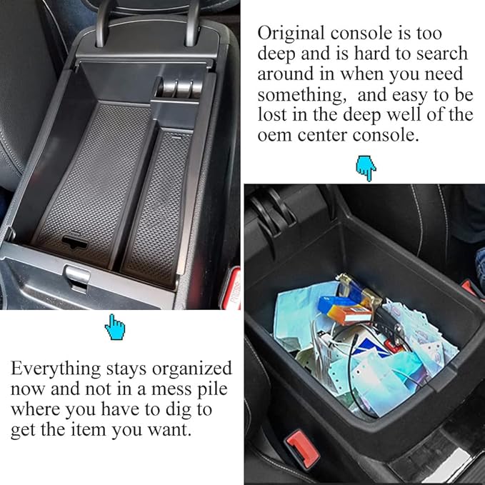 Vesul Center Console Armrest Storage Box Compatible with Hyundai Tucson 2016-2021 ABS Tray Insert Organizer Glove Pallet Phone Holder