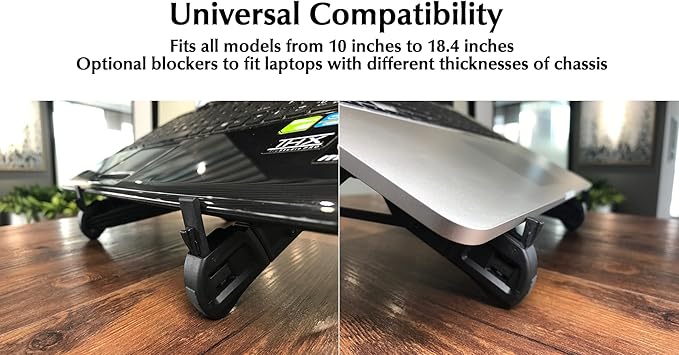 K7 Laptop Stand, Foldable Portable Laptop Stand,Black, Lightweight Ergonomic Laptop Riser for Desk for Laptops universial fit,one Step for Open & Close Design,Compact for Travel,Office,Home,Library