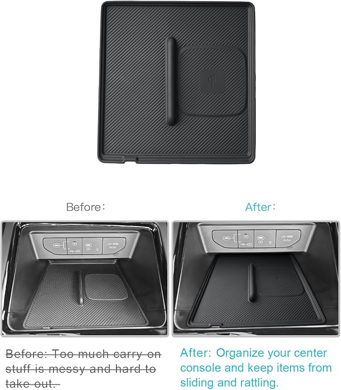 CDEFG for 2025 2026 Kia K5 Center Console Organizer for 2025 2026 Kia K5 (GT-Line/EX/GT/LXS) Accessories Middle Console Tray Storage Box Wireless Charging Protective Console Mat