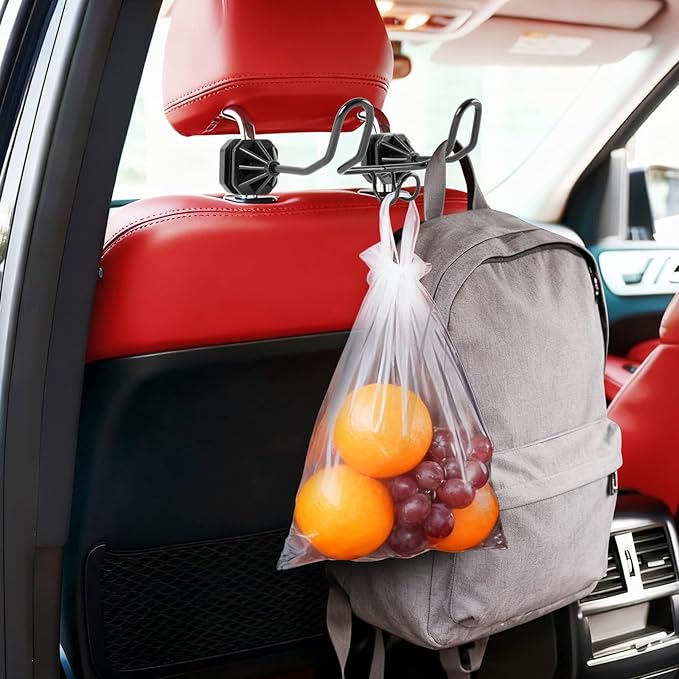 2 PCS Triple Hook Hard Hat Holder for Truck Seat Heavy Duty Metal Hard Hat Accessories Holder for Truck SUV Car Seat to Keep Helmet Safety Vest Bag Caps Car, Seat Back Hanger for Men Women