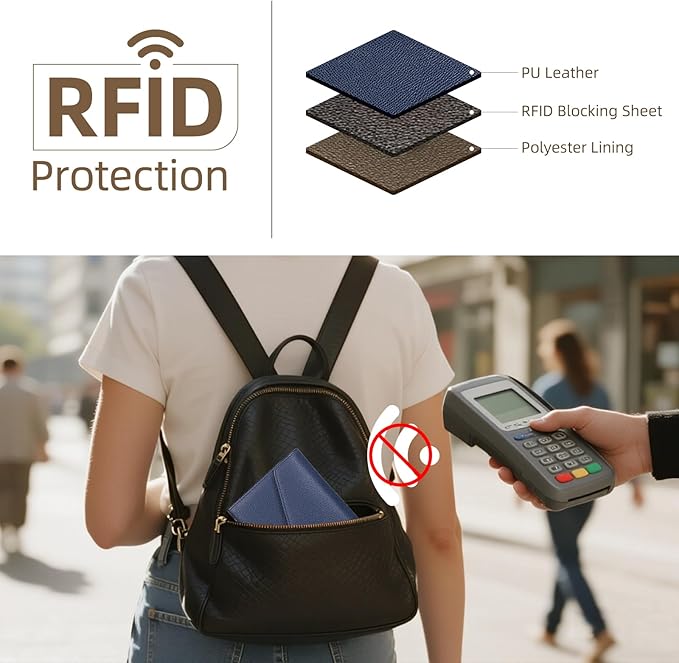 ZOPPEN Mulit-purpose Rfid Blocking Passport Holder Travel Wallet (Ver.4) Passport and Vaccine Card Holder ComboTri-fold Document Organizer Travel Essentials