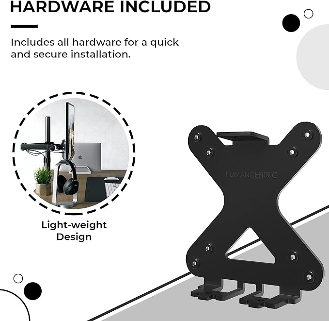 HumanCentric VESA Mount Adapter Compatible with HP Pavilion 27xw, 25xw, 24xw, 23xw, 22xw, 22cwa, 27cw, 25cw, 24cw, 23cw, and 22cw Monitors, Works with 75x75 and 100x100mm Patterns Hardware Included