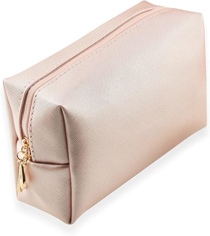 Small Makeup Bag Portable Cosmetic Bag for Women Makeup Pouch Waterproof Toiletry Bag for Travel (Light Pink, Normal)