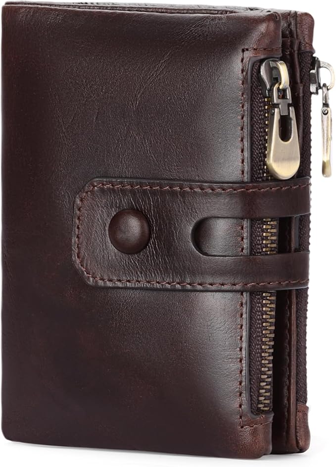 FALAN MULE Wallet for Men Large Capacity Genuine Leather Men Wallets RFID Blocking
