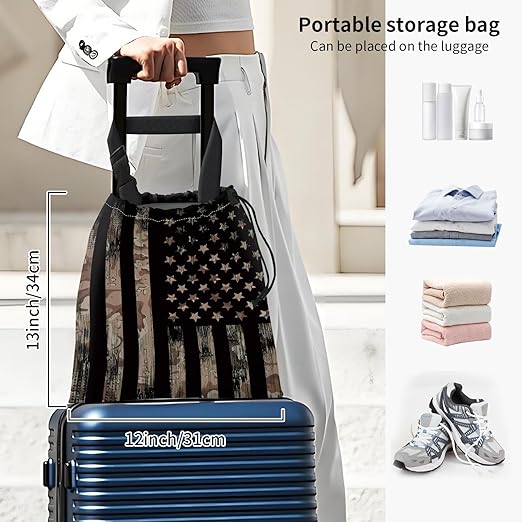 Car Trash Bag Large Hanging Can for Back of Seat, Cute Waterproof Car Garbage Bag for Vehicle, Travelling, Outdoor Cool American Flag