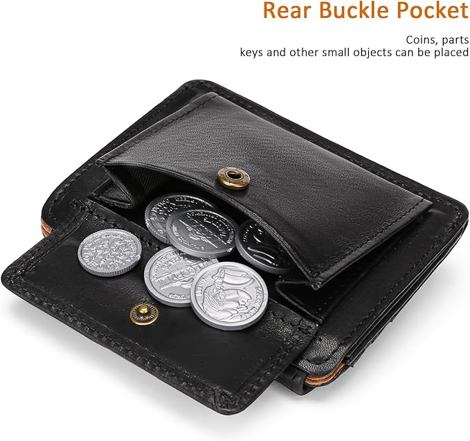 FALAN MULE Wallets for Men Genuine Leather Mens Wallet with Coin Pocket