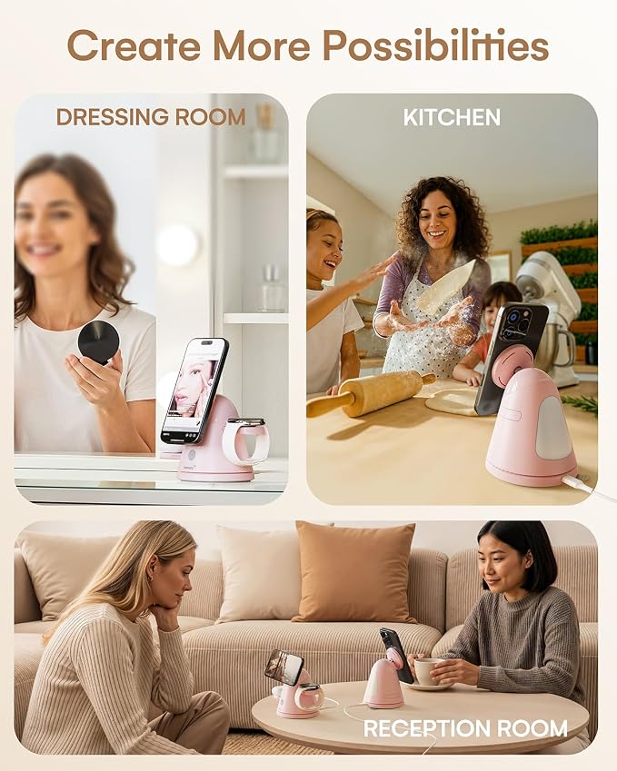 ZEEHOO 3 in 1 Charging Station for Apple Devices,Qi2 Mag-Safe Charger Stand&Light,Fast Wireless Charging Station for iPhone 17/16/15/14/13/12&AirPods&iWatch &Pixel 10&Samsung Galaxy Watch,30W Adapter