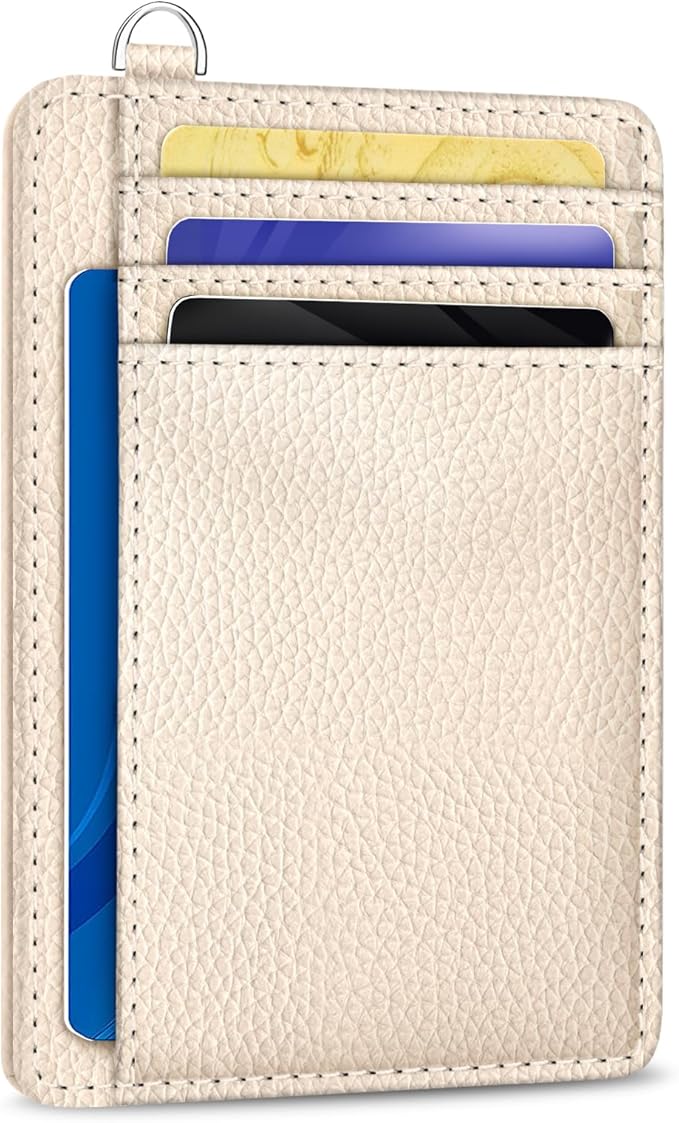 Yonlevres Credit Card Holder for Women, Slim RFID Wallet Front Pocket Small Card Holder, Travel Card Case ID Window PU Leather Cute Funny Thin RFID Blocking Card Organizer Gifts Girls Ladies