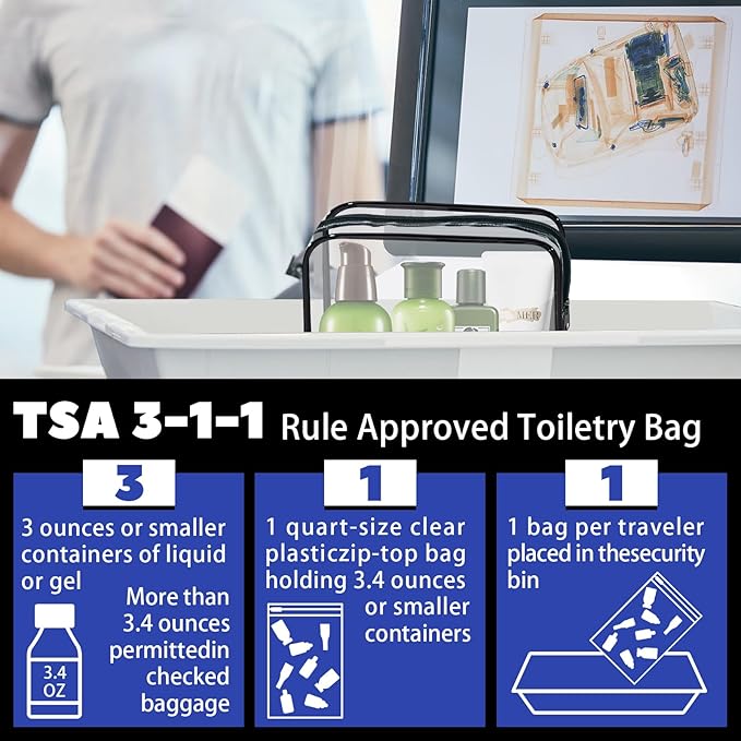 YedsIntu 16 Pieces Clear Cosmetic Bags PVC Clear Makeup Bags TSA Approved Toiletry Bag with Zipper Waterproof Vinyl Plastic Organizer Storage Transparent Pouch for Women and Men (Black, Small)