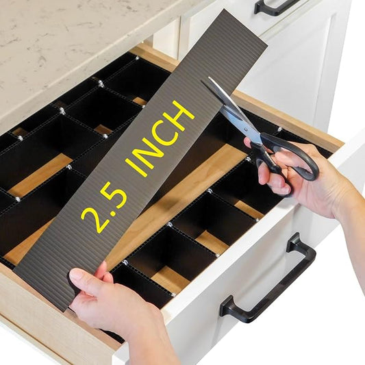 DRAWER DADDY Customizable Grid Drawer Dividers, Cut to Fit Organizer | Custom drawer dividers that fit any drawer. DIY cut to fit design, adjustable organizer for kitchen, bathroom, desk, and more