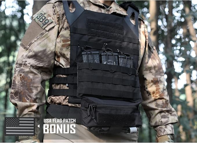 WYNEX Tactical Dump Drop Pouch, Dangler Pouch Utility Tool Pack Sub Abdominal Carrying Bag EDC Pocket Organizer Accessories for Plate Carrier Chest Rig