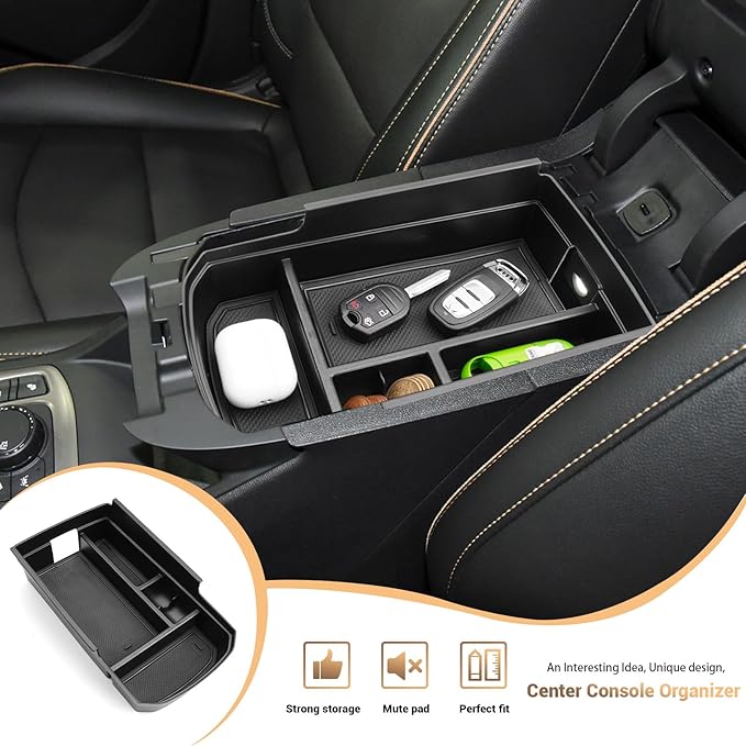 YEE PIN for 2024 GMC Terrain Center Console Organizer Tray for 2018-2024 GMC Terrain Accessories SL/SLE/SLT/AT4/Denali 2024 GMC Terrain Center Console Tray Middle Insert Tray Armrest Storage