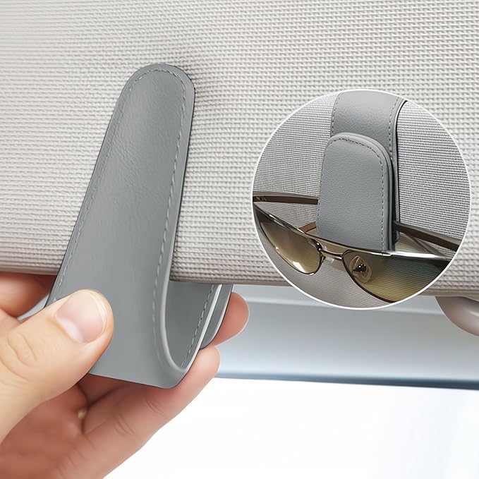 Car Sunglass Holder for Visor, Magnetic Car Eyeglass Holder Clip, Universal Vehicle Sunglasses Eyeglasses Mount, 1 Pack Gray