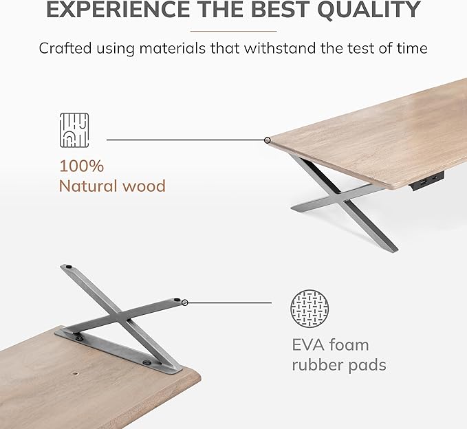 Anji Mountain Monitor Stand - Desktop Organizer & Laptop Riser, Ergonomic Monitor Riser, Space-Saving Monitor Stand for Desk, Durable Construction, Easy Assembly, Ideal for Home & Office,Biscotti