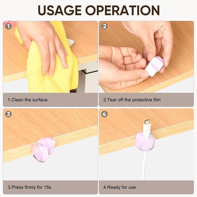 9-Pack Magnetic Cord Holder，Magnetic Cable Clips Strong Adhesive Desk Cable Management ，Cable Management Cord Holder Organizer for Home Office Desk Phone Car Wall Desktop Nightstand (White)