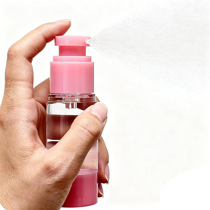 3Pcs 1oz/30ml Airless Lotion Pump Bottles with 1 Fine Mist Tiny Spray Bottle Leak Proof Travel Kit Cosmetic Containers Travel Size Toiletries Bottles for Lotion Toner Gel Foundation