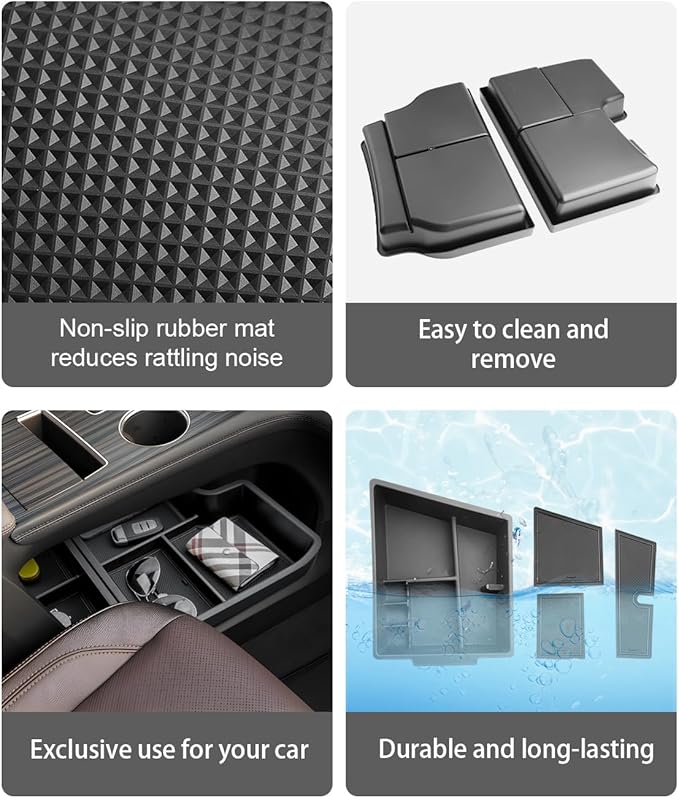 CDEFG 2Pcs Center Console Organizer Lower Tray for Toyota Sienna 2021-2025 2026 Accessories, Lower Center Console Tray Sienna Interior Storage Box
