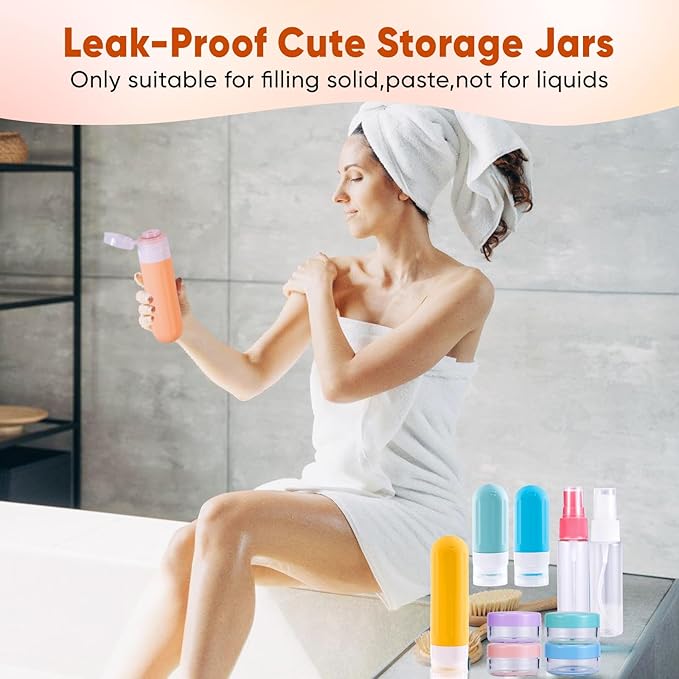 Landisun Travel Bottles for Toiletries 18Pack Travel Size Containers Toiletry Travel-Containers TSA Approved Leak Proof Colored