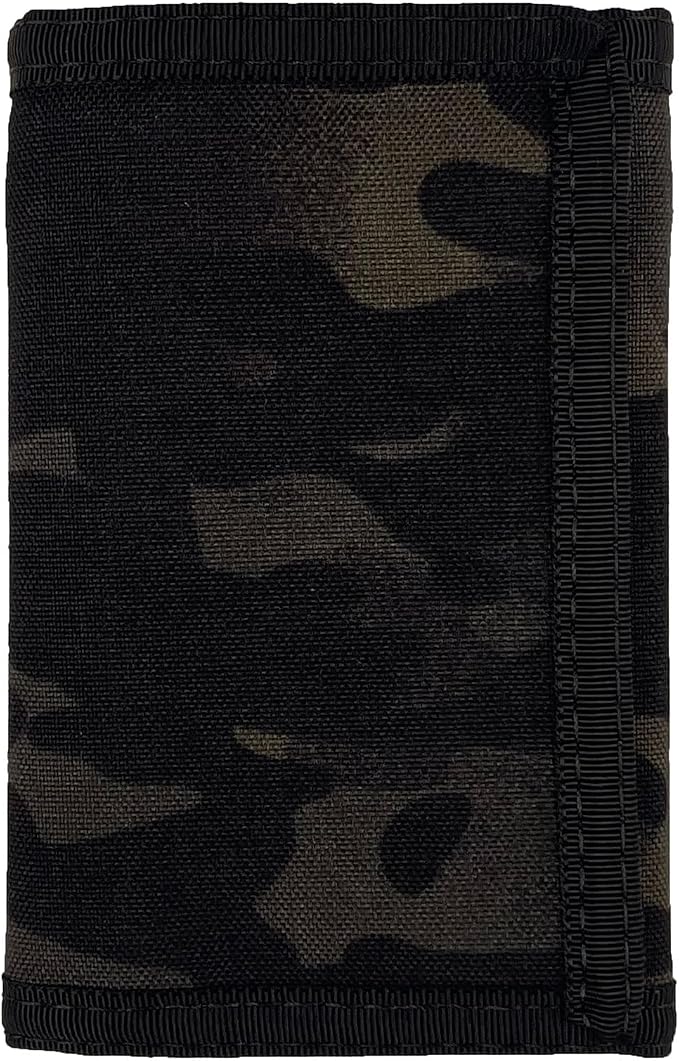 Sprocket Nylon Trifold Wallet with Zippered Coin Pocket & ID Window (MultiCam Black Camo)