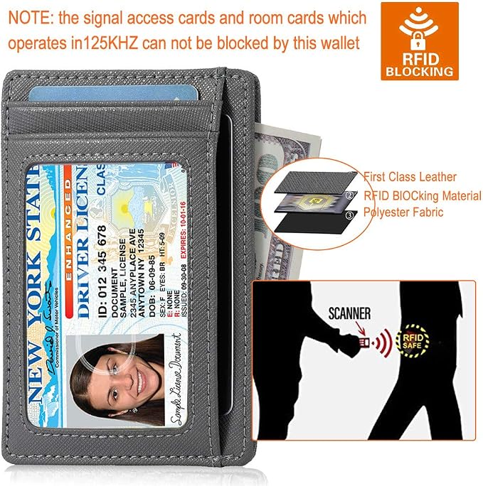 GH GOLD HORSE Slim RFID Blocking Card Holder Minimalist Leather Front Pocket Wallet for Women | Slim
