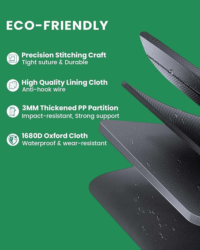 WINHUNT Car Trunk Organizer, Car Storage Organizer with Waterproof Bag Collapsible Multi Compartment Organizer for Car, Suv, Sedan, Truck, Aluminium Handle (Green, Large 66L)