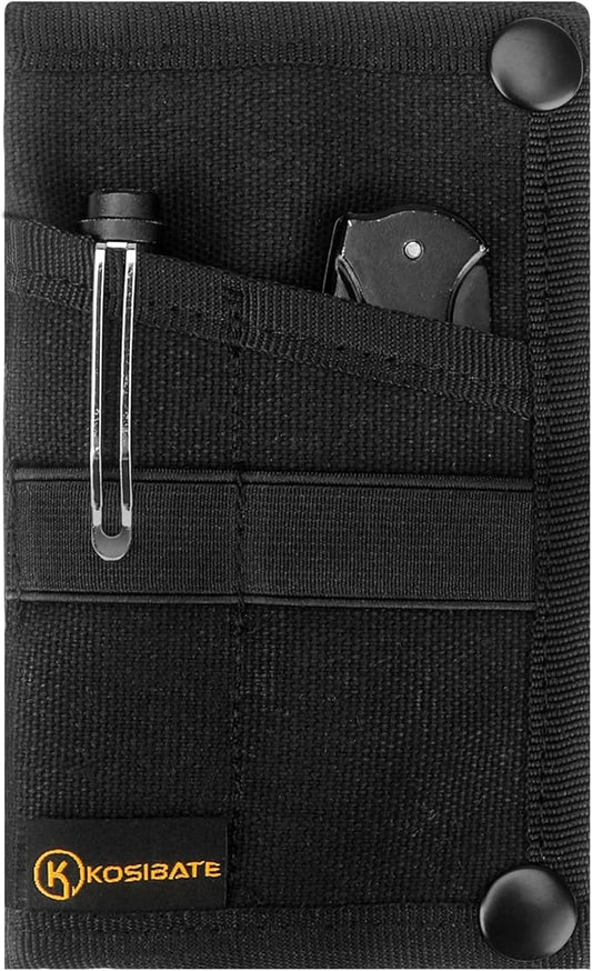 Kosibate EDC Pouch, EDC Organizer, Tool Pouch for Knife/Flashlight/Tactical Pen/Card-Men's Slim Pocket Organizer for Daily Carry