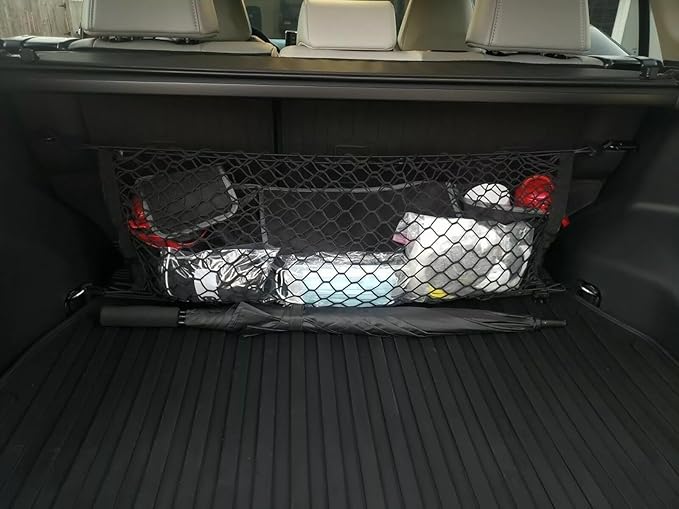 Trunk Organizer Cargo Net for Toyota RAV4 2019–2025 – Envelope Style Cargo Net for SUV – Premium Mesh Elastic Car Trunk Organizer Vehicle Carrier Storage – Compatible with RAV4