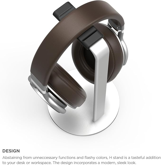 elago® H Stand [Silver] - [Premium Aluminum][Scratch-Free Padding][Perfect Height][Compatible with AirPods Max and All Headphones][Modern Design] Gaming and Audio Headphones