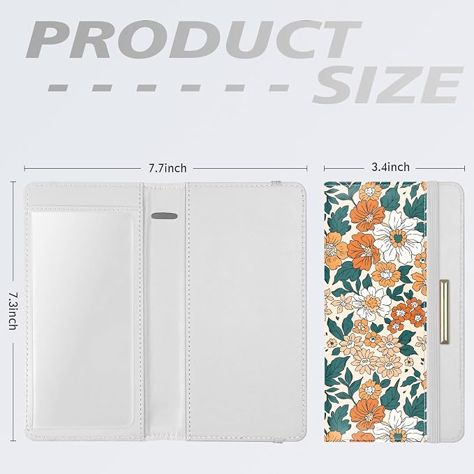 Printed Checkbook Cover, RFID Blocking Checkbook, Stylish, Lightweight, Slim Durable, Multi-Functional Checkbook Holder for Personal and Business Checks (Flower-Yellow)