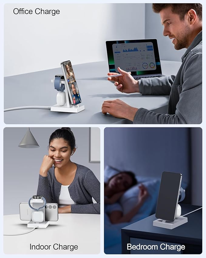 NANAMI 30W USB C Fast Charging Station for Samsung Devices,3 in 1 Charging Dock for Galaxy Watch 7/6/5/4/3,Samsung Galaxy S26/S25/S24,Note 20,Z Fold/Flip,iPhone 17/16/15,Earbuds(Not for Apple Watch)