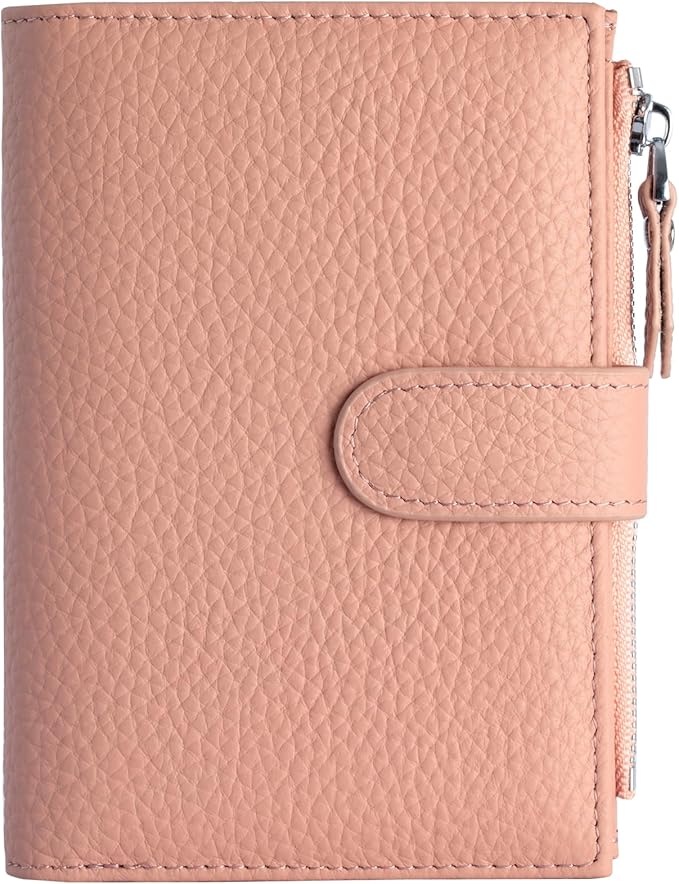 Passport wallet and Card Slot Combo RFID Blocking Slim Leather Travel Passport Wallet for Men and Women with Zippered Coins Pocket Passport holder,Pink