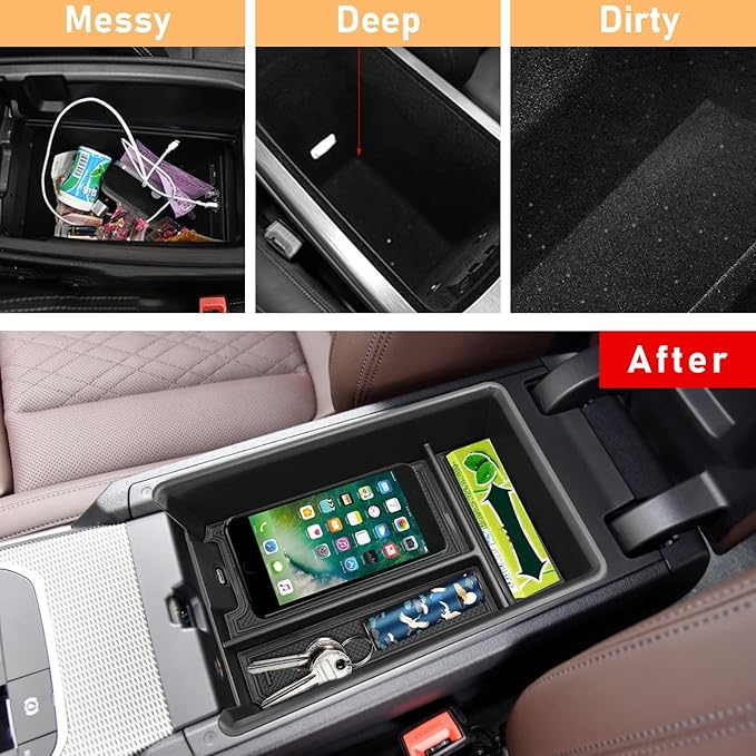 TTCR-II Compatible with 2019-2024 2025 2026 BMW 3 Series Center Console Organizer, For BMW 4 Series Console Organizer Tray i4 G26 2021-2026, For G20 325i 328i 330i and G22 430i 440i Center Armrest Box