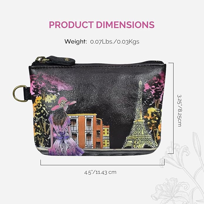 Anna by Anuschka Women's Hand Painted Leather Coin Pouch Purse