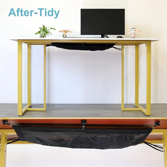 ENUODA Cable Management Net Under Desk Black Mesh Cable Manager Flexible for Standing Desk