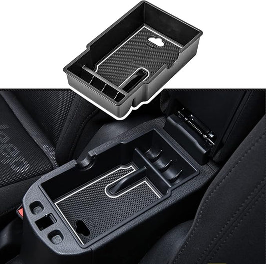 EDBETOS Center Console Organizer Tray Compatible with Jeep Renegade Accessories 2015-2019 2020 2021 2022 2023 Armrest Glove Box Secondary Storage (White Line)