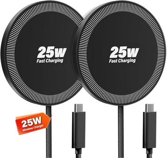 25W Wireless Charger for MagSafe, Magnetic Fast Charging Pad for iPhone 17/16/15/14/13/12 Series & AirPods, Strong Magnet, Thin & Portable Wireless Charger for Travel Home Office(Black, 4FT)