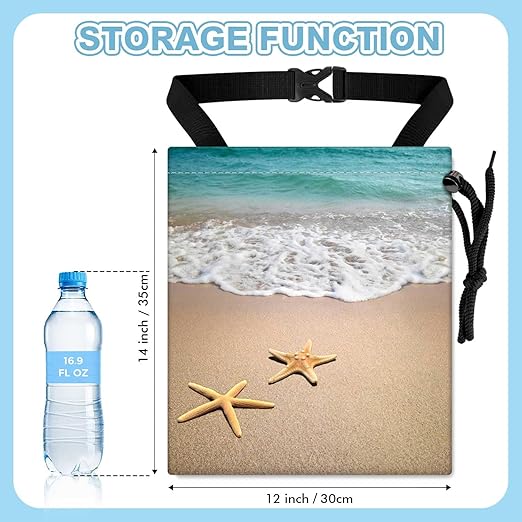 Beaches and Starfish Car Trash Bag - Waterproof Car Trash Bag Hanging Leakproof Car Garbage Bag - Washable Reusable Trash Bag For Car Interior Hanging Organizer Storage Vehicle Travelling Camping
