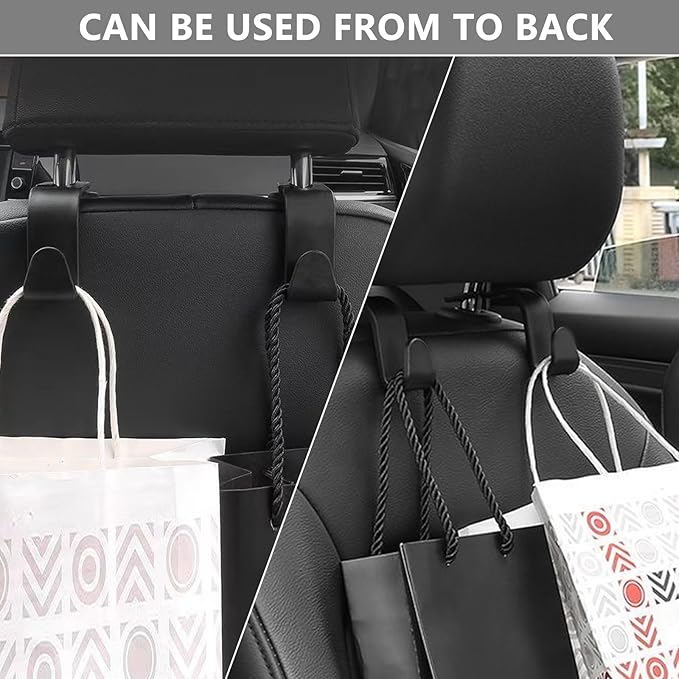 DTDNZKN 8-Pack Car Seat Back Storage Hook, Auto Seat Hook Hangers Storage Organizer Interior Accessories for Purse Coats Umbrellas Grocery Bags Handbag