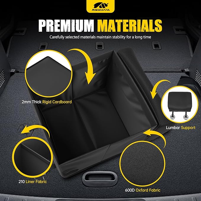MIKKUPPA Car Seat Organizer & Lumbar Support - 33L Collapsible Front & Back Seat Organizer with Removable Back Support Pillow, Car Storage for SUV Auto Truck Van