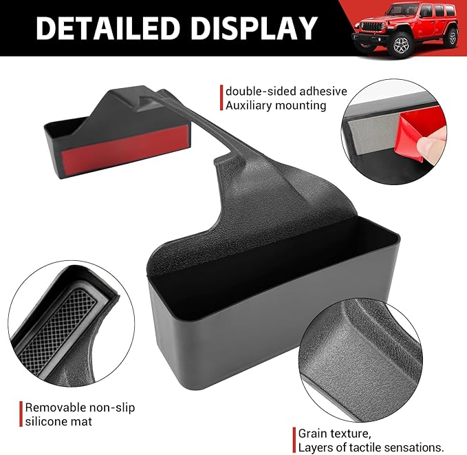Center Console Gear Shift Organizer Fit for 2018-2025 Jeep Wrangler JL JLU 4XE/Gladiator JT Center Console Storage Tray for Wrangler&Gladiator Accessories(Shifter Organizer)