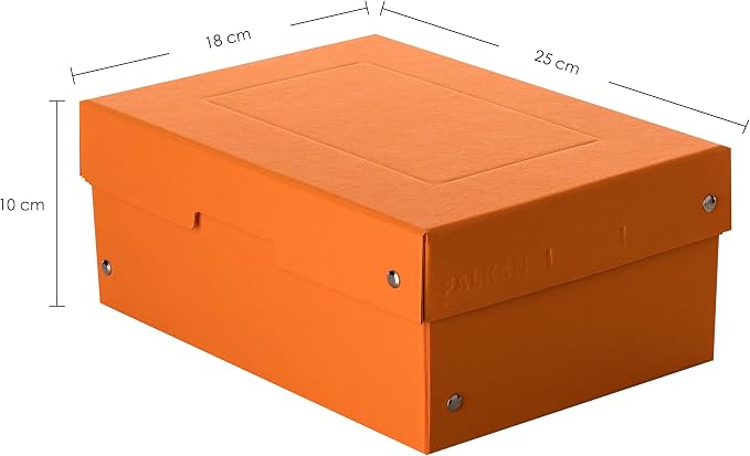 FALKEN Original PureBox Pastel Made in Germany 100 mm High DIN A5 Orange Storage Box with Lid Made of Sturdy Cardboard Vegan Gift Box Transport Box All-Purpose Box