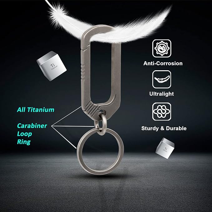 Titanium Key Holder Heavy Duty Quick Release Keychain Clip with Key Ring for Men and Women