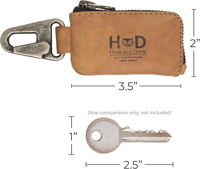 Hide & Drink, Rustic Leather Car Key Holder, Headphone & Charging Cables, Memory Cards, Handmade :: Single Malt Mahogany