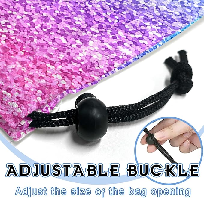 Car Trash Bag Hanging Back of Seat Waterproof Small Cute Printed One-handed Strap Drawstring Garbage Bags for Car-Glitter Pink